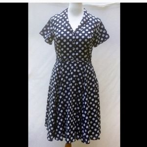 New Eshakti Polka Dot Fit & Flare Dress XL 16